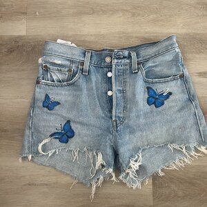 501® Original Fit High Rise Women's Shorts- Hand-painted Size 26